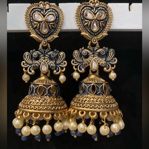 Round Ball Tassel Jhumka Drop Earrings